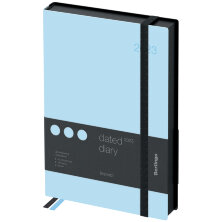 Ежедневник датированный 2023г., А5, 184л., кожзам, Berlingo "Instinct", черный/голубой, с резинкой