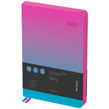 Ежедневник датированный 2023г., А5, 184л., кожзам, Berlingo "Radiance", синий/розовый градиент