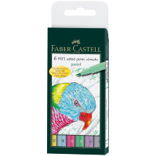 Набор капиллярных ручек Faber-Castell "Pitt Artist Pen Brush Pastel" 6шт., ассорти, пласт. уп.