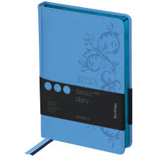 Ежедневник датированный 2023г., А5, 184л., кожзам, Berlingo "Starlight S", металлик срез, голубой