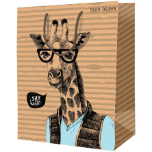 Пакет подарочный 26*32*12см ArtSpace "Giraffe", крафт