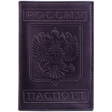 Обложка для паспорта OfficeSpace кожа тип 3, черный, тиснение "Герб"