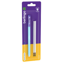 Ручка гелевая стираемая Berlingo "Haze" синяя, +2 сменных стержня, 0,5мм, прорезин. корпус, голубой корпус