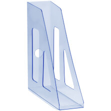 Лоток для бумаг вертикальный СТАММ "Актив", тонированный голубой