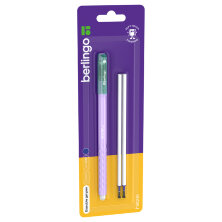 Ручка гелевая стираемая Berlingo "Haze" синяя, +2 сменных стержня, 0,5мм, прорезин. корпус, фиолетовый корпус