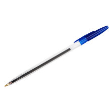 Ручка шариковая СТАММ "511" синяя, 1,0мм, прозрачный корпус