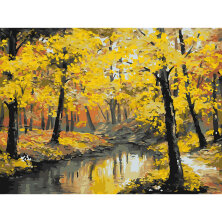 Картина по номерам на картоне ТРИ СОВЫ "Осенний лес", 30*40см, с акриловыми красками и кистями