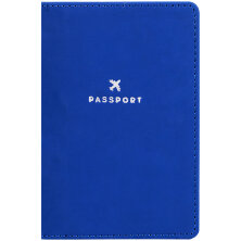 Обложка для паспорта OfficeSpace "Journey", иск. кожа софт-тач, синий, тиснение фольгой