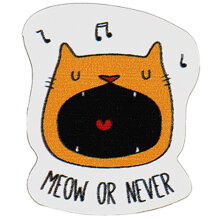 Значок деревянный MESHU "Meow", прямая УФ-печать, 2,9*3,4см