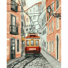 Картина по номерам на холсте ТРИ СОВЫ "Трамвай", 40*50, с акриловыми красками и кистями