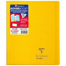 Бизнес-тетрадь 48л., 170*220мм, клетка Clairefontaine "Koverbook", пластик. обложка, желтая, 90г/м2