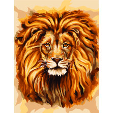 Картина по номерам на холсте ТРИ СОВЫ "Царь зверей", 30*40, с акриловыми красками и кистями