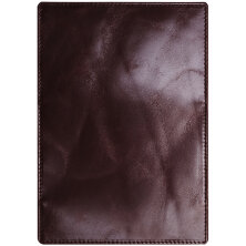 Обложка для паспорта Кожевенная мануфактура с кож. карманом, темно-коричневая, нат. кожа