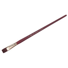 Кисть художественная синтетика бордовая Гамма "Вернисаж", плоская №18, длинная ручка