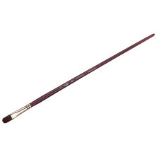 Кисть художественная синтетика бордовая Гамма "Вернисаж", плоскоовальная №10, длинная ручка