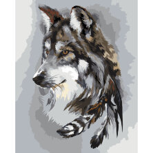 Картина по номерам на холсте ТРИ СОВЫ "Волчья мудрость", 40*50, с акриловыми красками и кистями