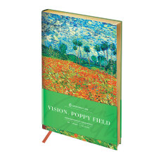 Ежедневник недатир. В6, 136л, кожзам, Greenwich Line "Vision. Van Gogh. Poppy field", тон. блок, зол. срез