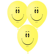 Воздушные шары,  50шт., М12/30см, ПатиБум "Смайл Yellow", пастель, шелк