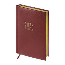 Ежедневник датированный 2023г., А5, 176л., кожзам, OfficeSpace "Dallas", коричневый