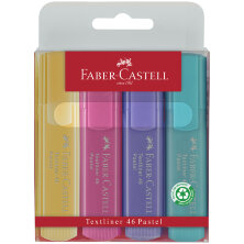Набор текстовыделителей Faber-Castell "46 Superfluorescent+Pastel" 2 флуоресцентных цв. + 2 пастельных цв., 1-5м