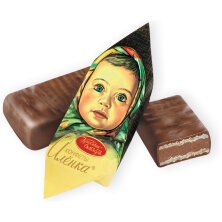 Шоколадные конфеты вафельные Красный Октябрь "Аленка", молочно-ореховые, 1кг, пакет