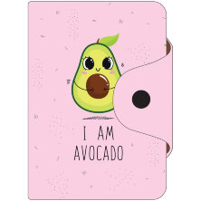 Визитница карманная OfficeSpace "I'm Avocado", 10 карманов, 75*110мм, ПВХ