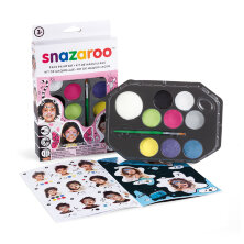 Набор красок для детского грима Snazaroo, 08цв*2мл, аксессуары, картонная коробка