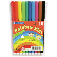 Фломастеры Centropen "Rainbow Kids", 10цв., трехгранные, смываемые, ПВХ