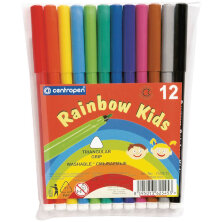 Фломастеры Centropen "Rainbow Kids", 12цв., трехгранные, смываемые, ПВХ