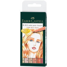 Набор капиллярных ручек Faber-Castell "Pitt Artist Pen Brush Light Skin" 06цв., 6шт., пластик. уп., европодвес