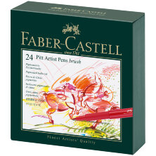 Набор капиллярных ручек Faber-Castell "Pitt Artist Pen Brush" 24шт., ассорти, студийная коробка