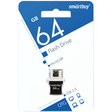 Память Smart Buy "OTG POKO"  64GB USB2.0/microUSB, Flash Drive черный