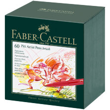 Набор капиллярных ручек Faber-Castell "Pitt Artist Pen Brush" 60шт., ассорти, студийная коробка