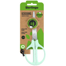 Ножницы Berlingo "Green Series" 17cм, зеленый, европодвес