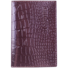 Обложка для паспорта OfficeSpace кожа тип 2, темно-коричневый, крокодил