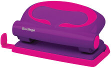 Дырокол Berlingo "Fuze" 10л., пластиковый, фиолетовый, с линейкой