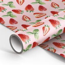 Упаковочная бумага глянц. 70*100см, MESHU "Strawberry", 90г/м2