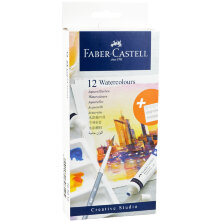 Акварель художественная Faber-Castell "Watercolours", 12цв., 9мл, туба, картон. упаковка