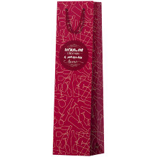 Пакет подарочный 12*36*8,5см ArtSpace "Red theme", ламинированный, под бутылку