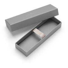 Футляр подарочный дизайнерский Faber-Castell для ручек, с откидной крышкой, серый корпус, картонная коробка