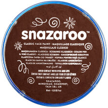 Краска для детского грима лица и тела Snazaroo, 18мл, темно-коричневый, баночка