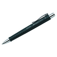 Ручка шариковая автоматическая Faber-Castell "Poly Ball XB" синяя, 1,4мм, софт-тач, трехгран., черный корпус