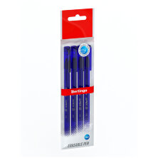 Ручка гелевая стираемая Berlingo "Apex E" синяя, 0,5мм, трехгранная, 4шт., пакет с европодвесом