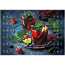 Календарь настенный листовой А3, OfficeSpace "Delicious", 2023 г.