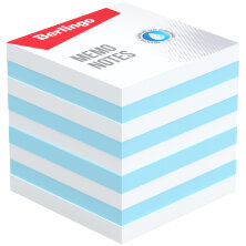 Блок для записи Berlingo "Standard" 9*9*9см, цветной, белый, голубой