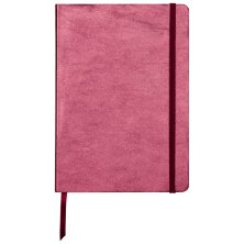 Записная книжка А5 72л. кожа, Clairefontaine "Cuiris. Cherry", 90г/м2, на резинке, ляссе, карман