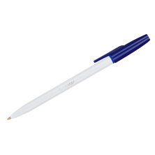 Ручка шариковая СТАММ "049" синяя, 1,0мм, белый корпус