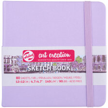 Скетчбук 80л., 120*120 7БЦ Royal Talens "Art Creation. Фиолетовый пастельный", 140г/м2, слон. кость, на резинке, ляссе