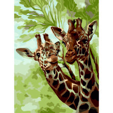 Картина по номерам на картоне ТРИ СОВЫ "Жирафы в саванне", 30*40, с акриловыми красками и кистями