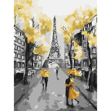 Картина по номерам на картоне ТРИ СОВЫ "Золотой Париж", 30*40см, с акриловыми красками и кистями